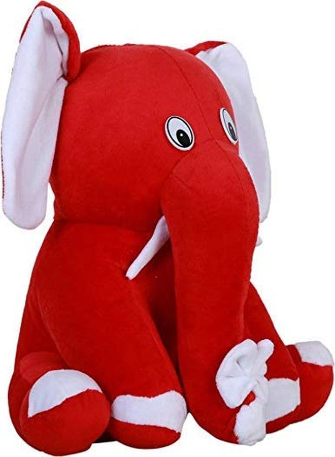 RVA Sitting Elephant Soft Toys for Girl and Boys Kids Animal Stuffed Plush Toy Figure Jungle Cartoon Wild Playing Set Cute Toys Birthday Return Gift (42 cm Red) - Image 2